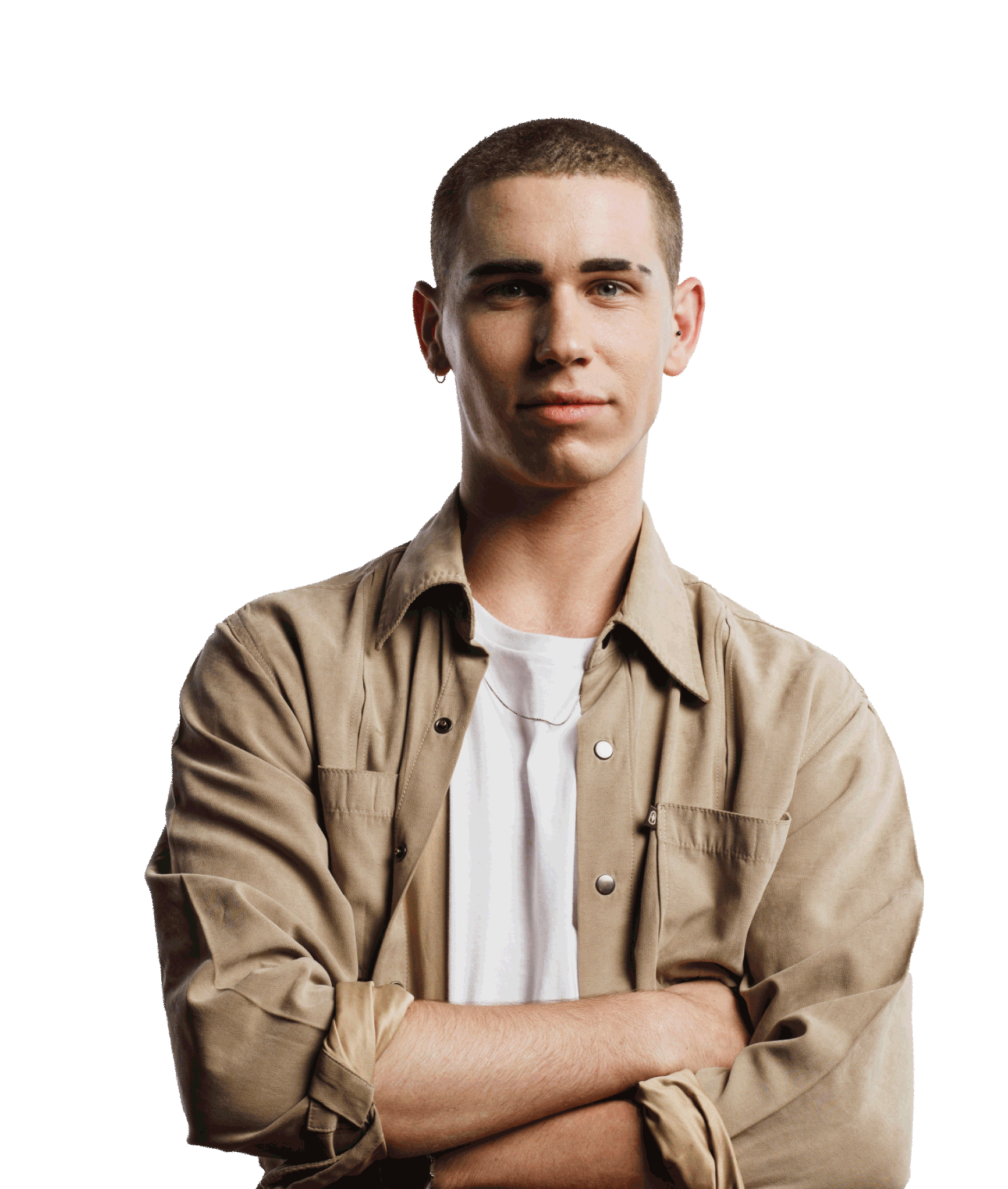 young man with his arms crossed