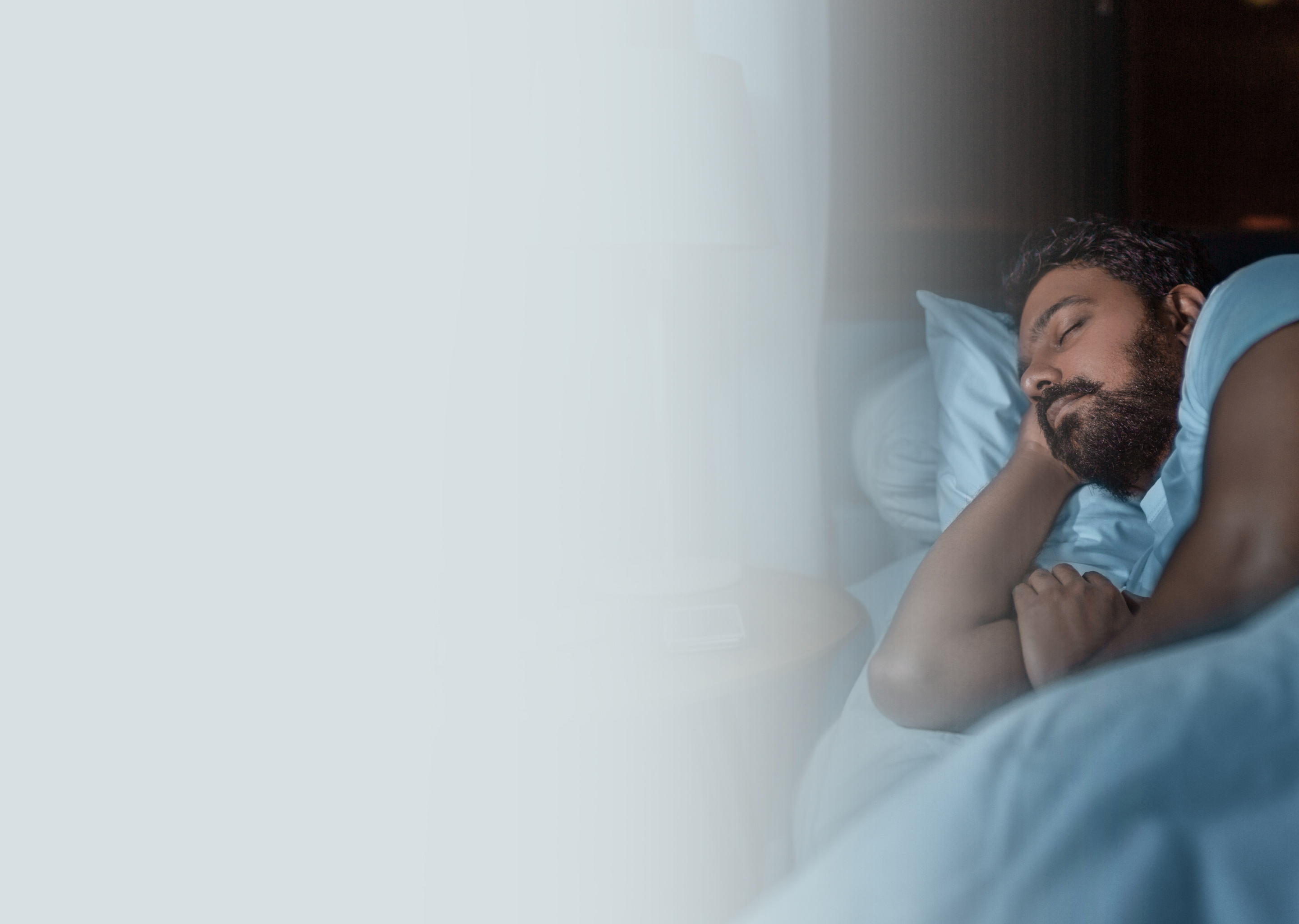 man in bed sleeping