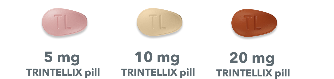 5 mg TRINTELLIX pill 10 mg TRINTELLIX pill 20 mg TRINTELLIX pill